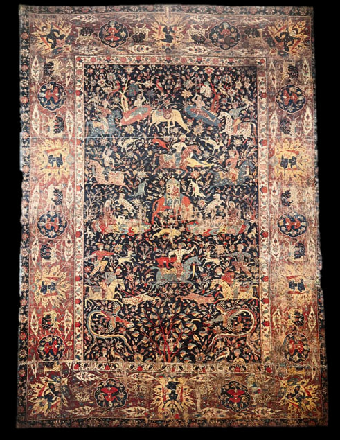 CARPET WITH SCENES FROM PERSIAN ROMANCE, COLLECTION OF THE MUSÉE DES ARTS DECORATIFS, PARIS (MAD), FRANCE