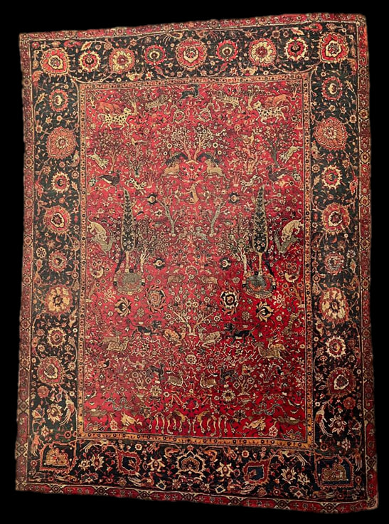 ALL-OVERAL ANIMAL AND FLORAL CARPET, COLLECTION OF THE CARPET MUSEUM OF IRAN, TEHRAN,&nbsp;IRAN